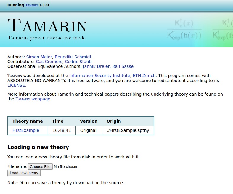 Tamarin Web Interface